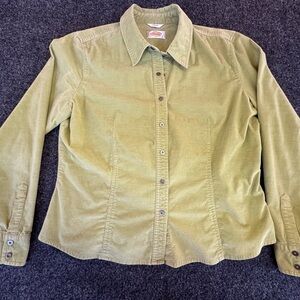 Talbots Light Lime Green Corduroy Shirt